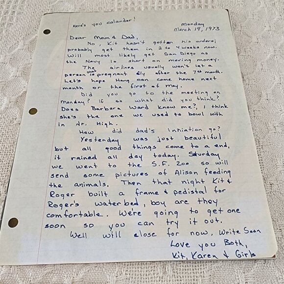 1973 Vintage Tupperware Calendar with Mailing Envelope and Letter NOS - Picture 16 of 16